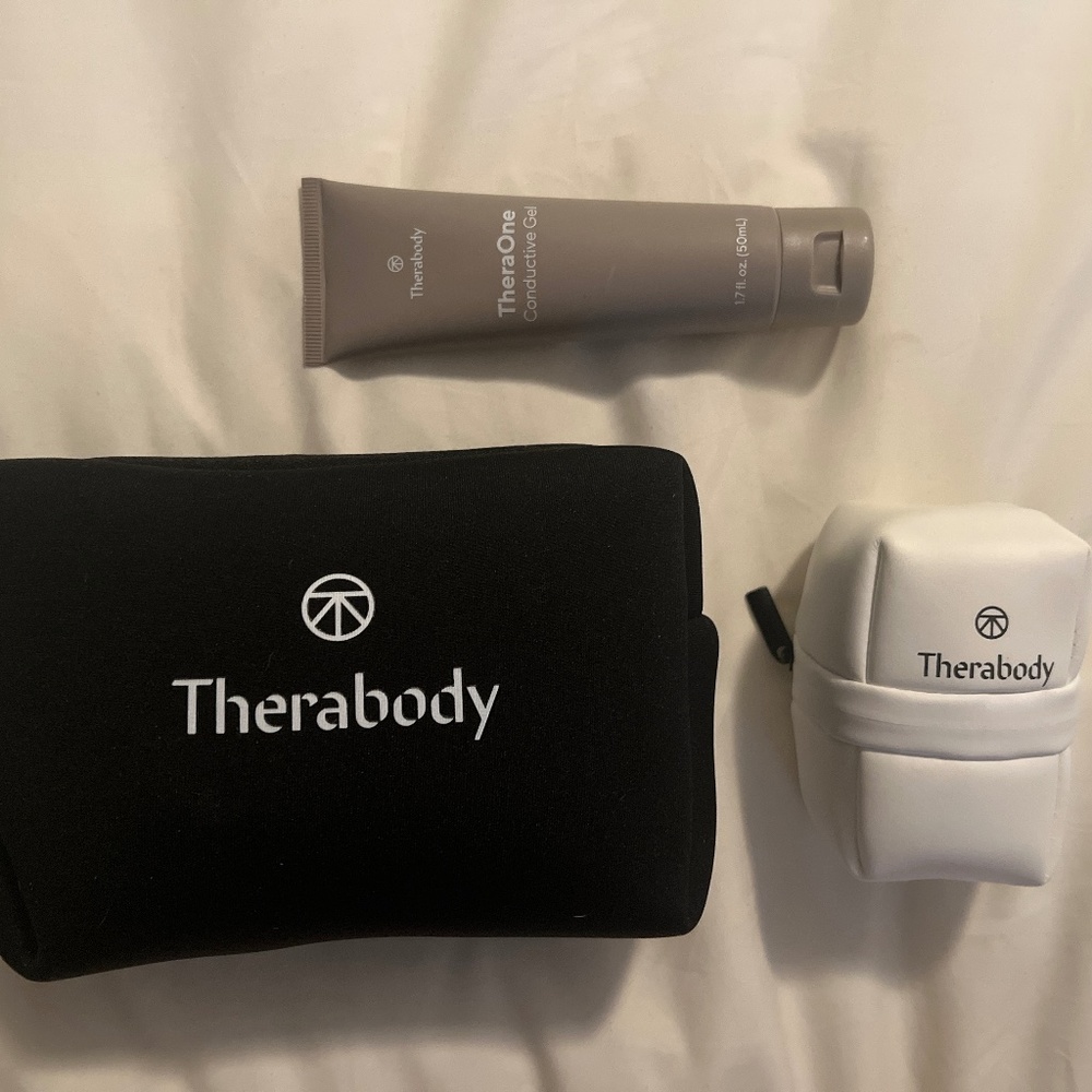 Theraface pro in box, with all heads, stand, hot & cold rings, conductive gel